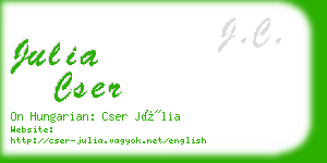 julia cser business card